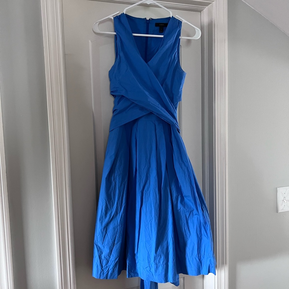 Bright Blue Fit and Flare Midi Dress